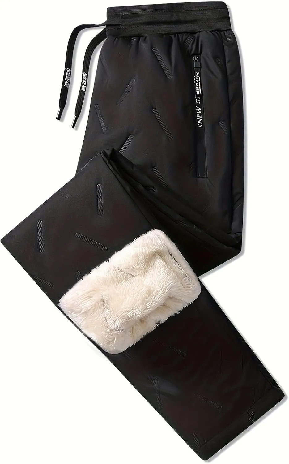 2 Pack Fleece Lined Sweatpants for Women - ZHIFANXN Joggers with Pockets High Waisted Thermal Winter Warm Pants for Snow