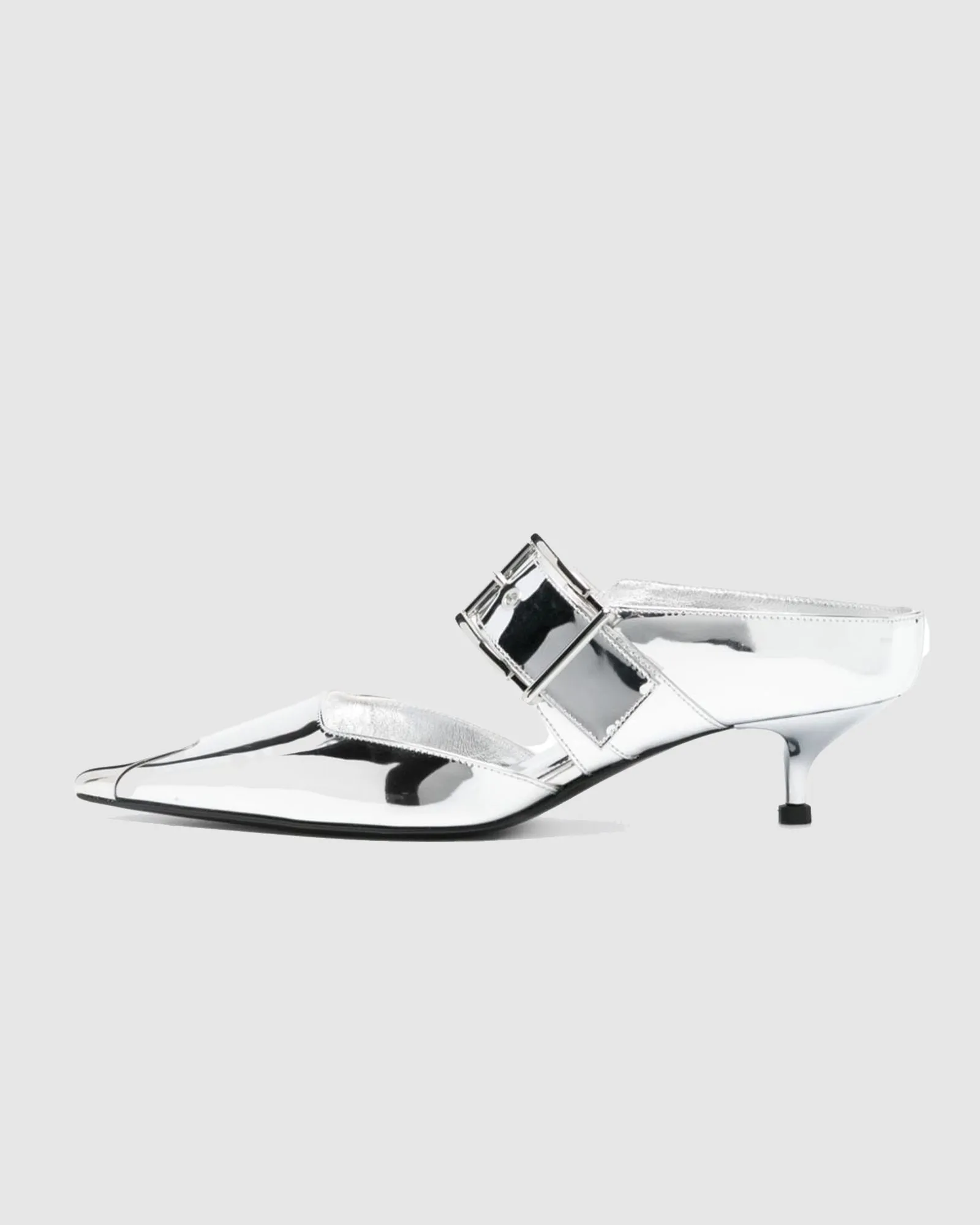 Adele Buckle Metallic Mules