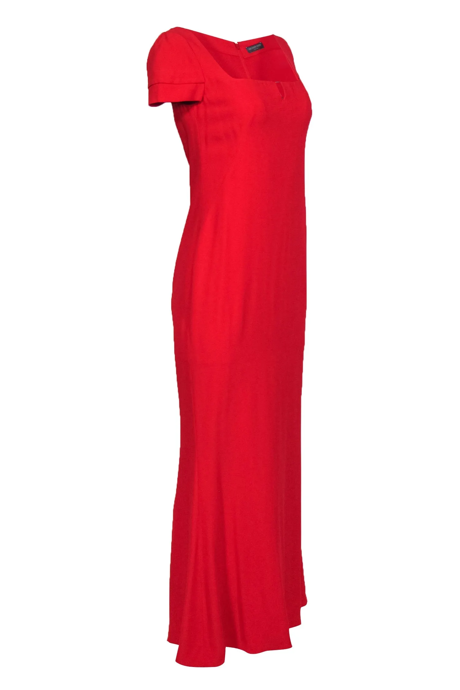 Alexander McQueen - Red Cap Sleeve Gown Sz 6