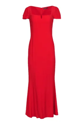 Alexander McQueen - Red Cap Sleeve Gown Sz 6