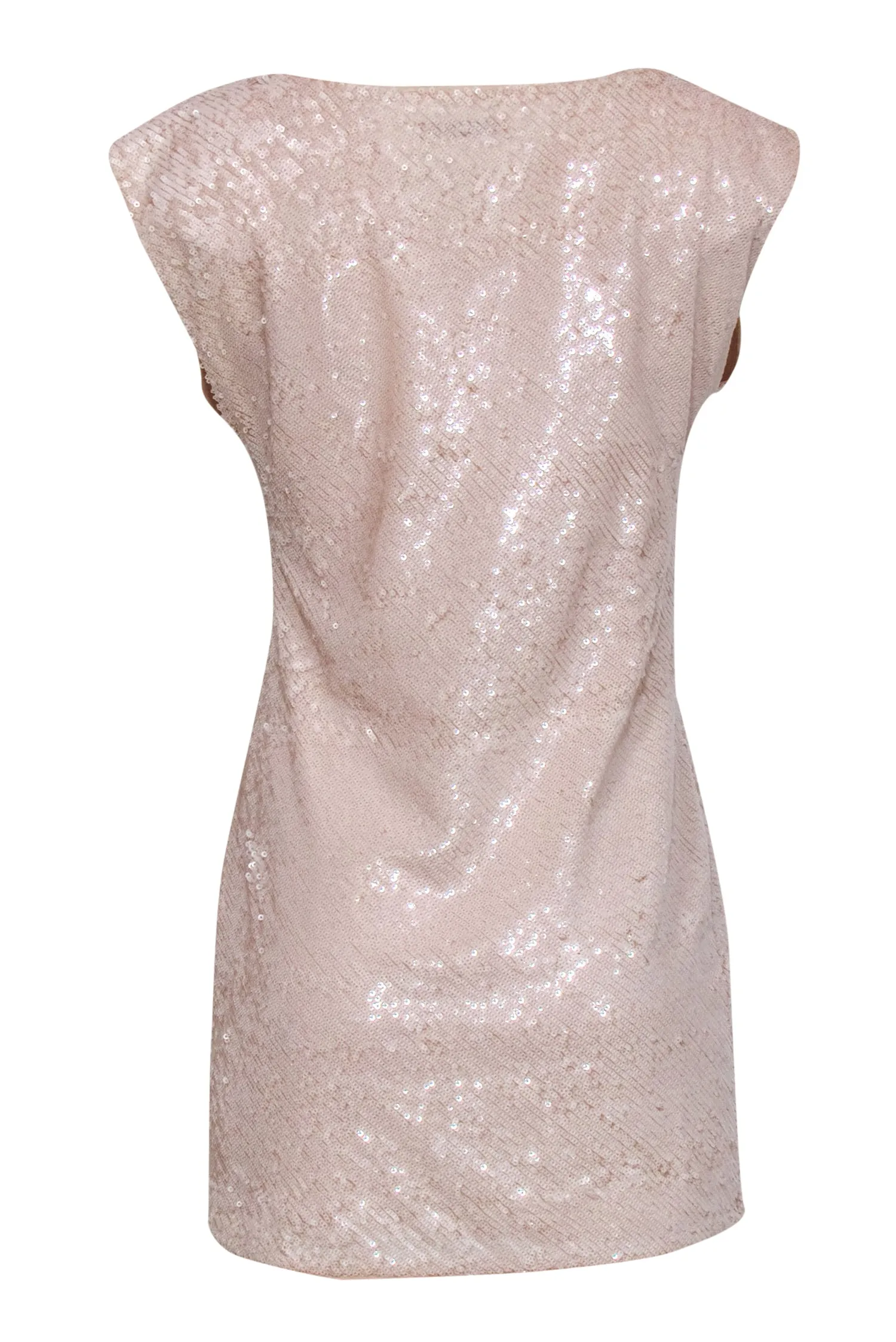 Alice & Olivia - Pink Sequin Cap Sleeve Shift Dress Sz S