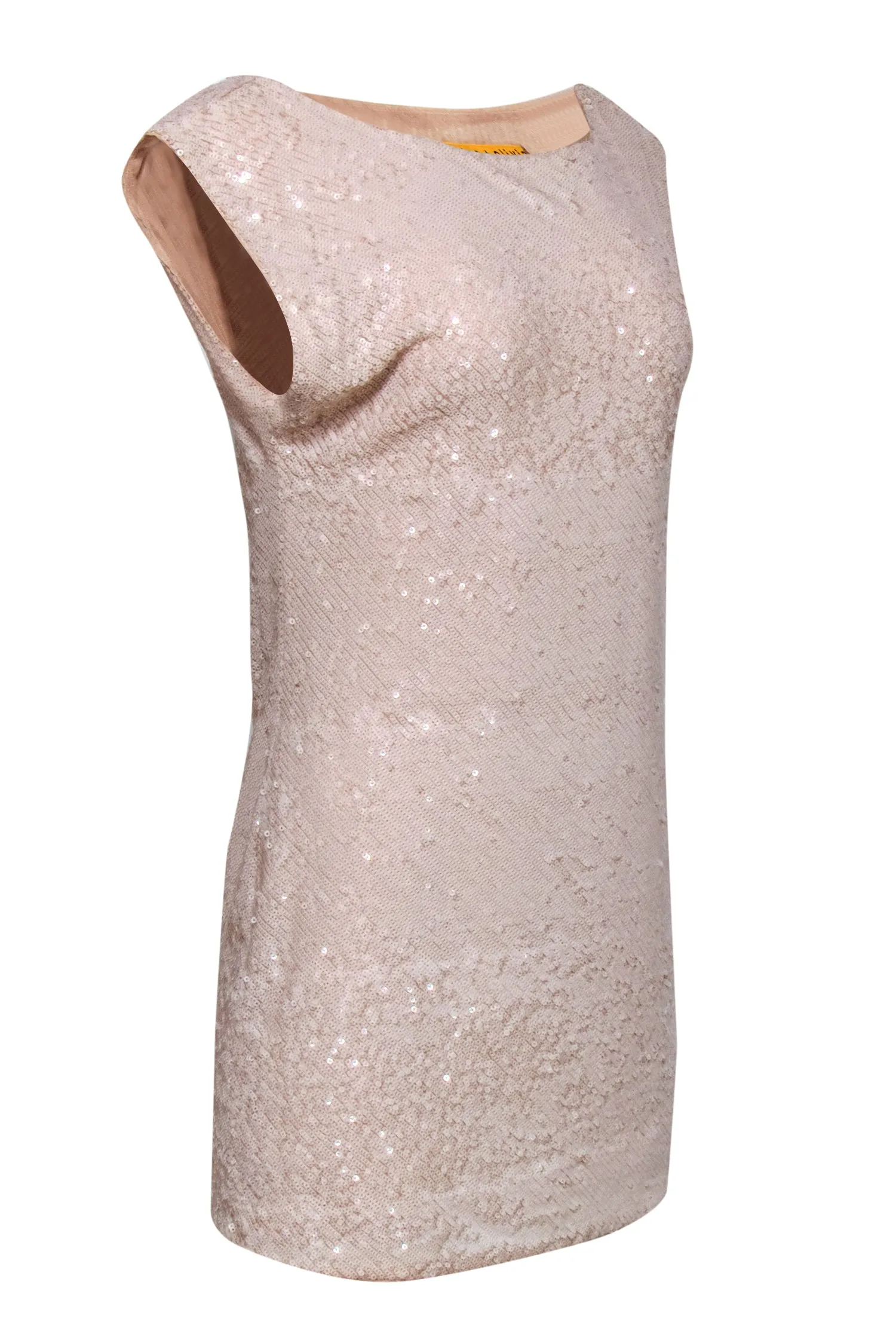 Alice & Olivia - Pink Sequin Cap Sleeve Shift Dress Sz S