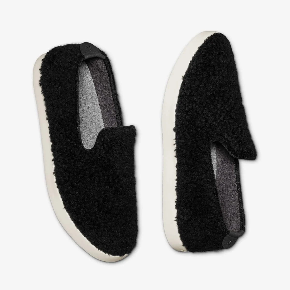 Allbirds Wool Lounger Fluffs- LIMITED EDITION: Natural Black (Cream Sole)