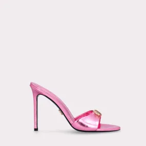ATHENA 02 PINK METALLIC LEATHER MULES