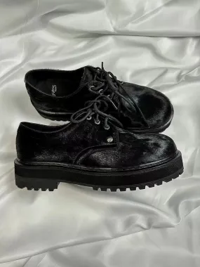 Black Lace-Up Derby Shoes
