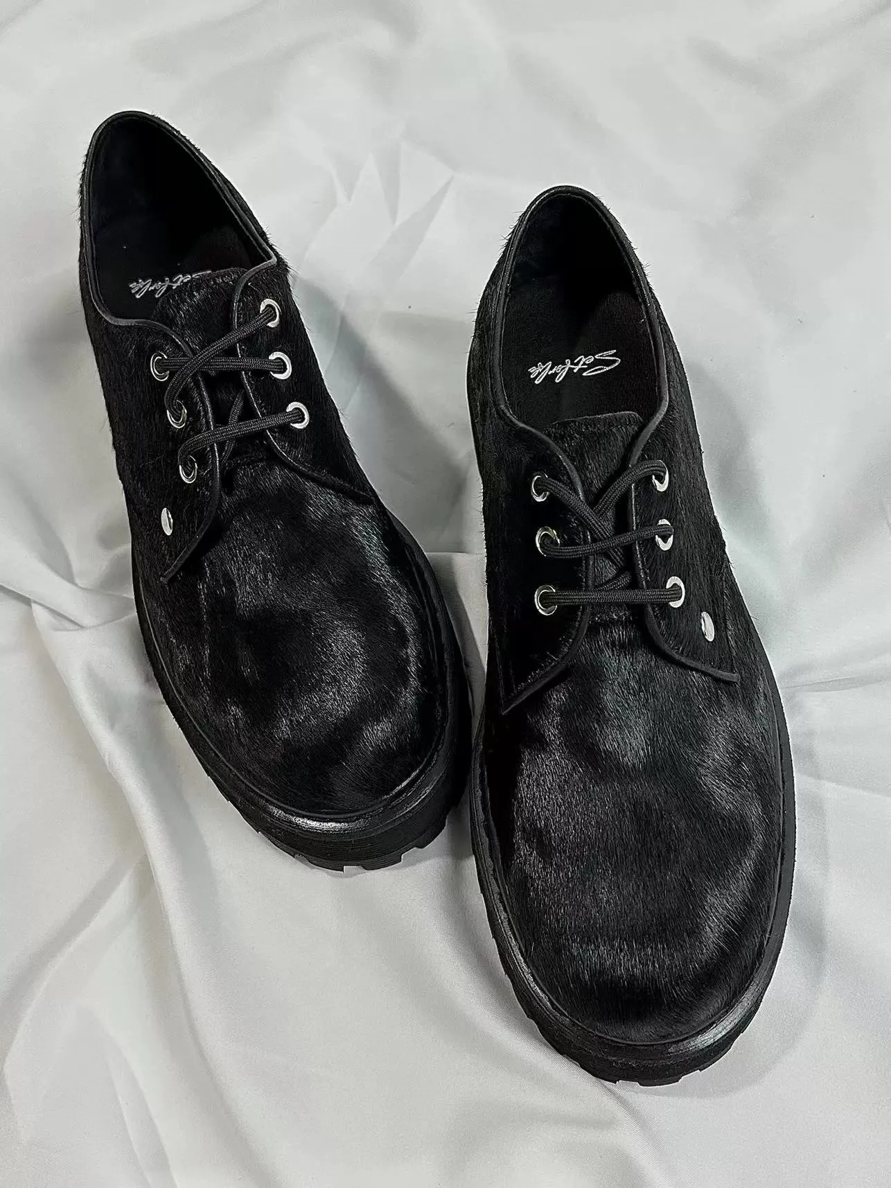 Black Lace-Up Derby Shoes