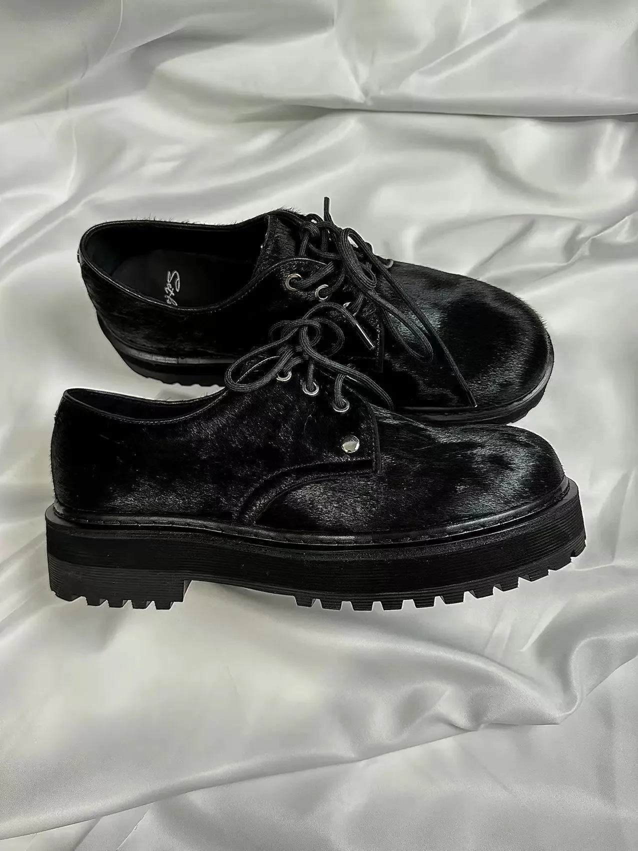 Black Lace-Up Derby Shoes