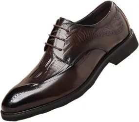 Casual Business Oxford Derby Leather Shoes Men's Classic Lace Up Dress Shoes Fashion Breathable Prom Wedding Dress Shoes