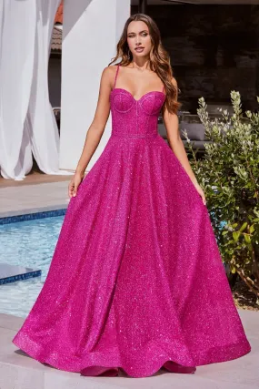 CDS483 Ladivine GLITTER BALL GOWN