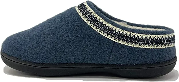 Clarks Indoor and Outdoor Teal Slipper Cozy Wool Mule Slip-On Fur Lined Clogs