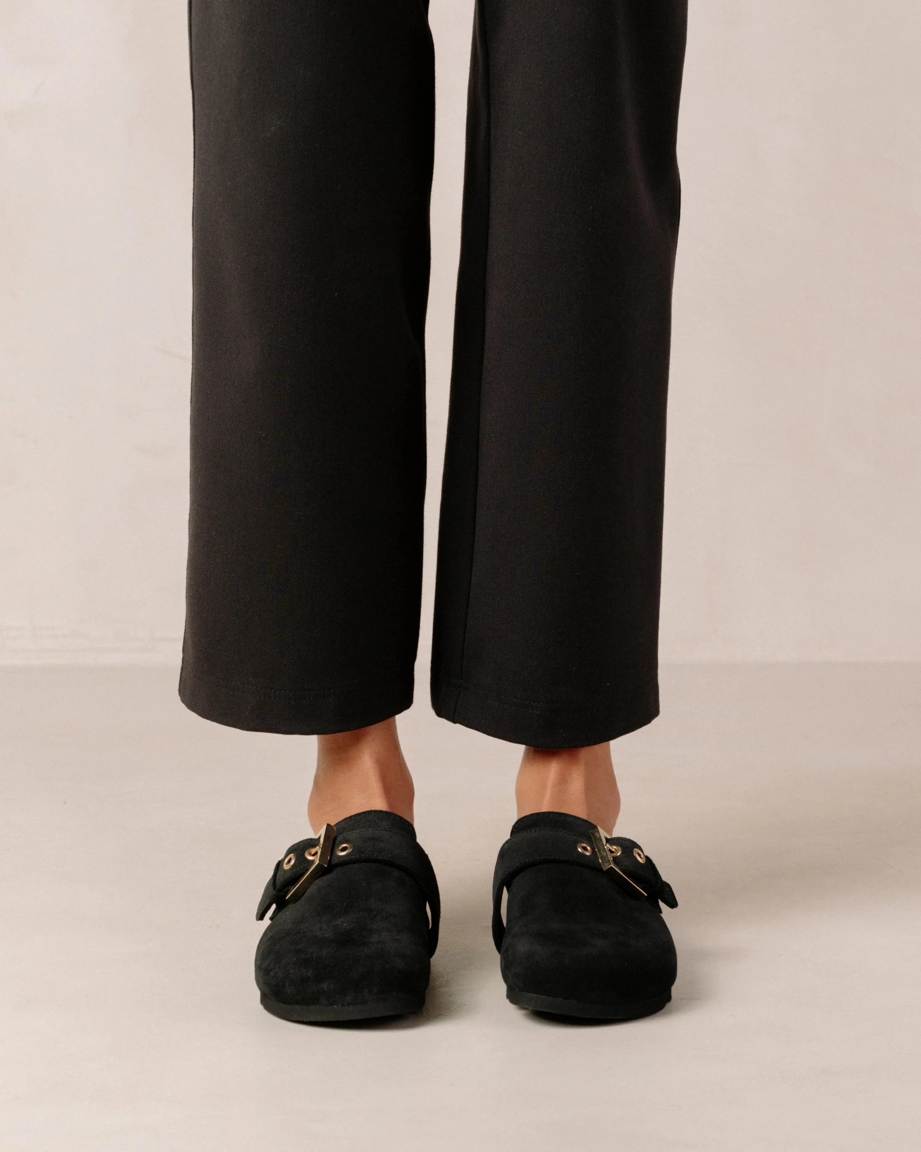 Cozy Black Suede Clog