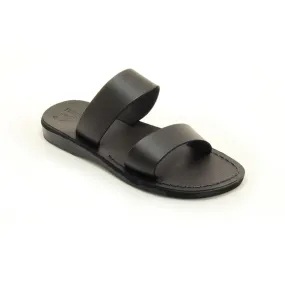 Doron - Black leather slip-on sandal