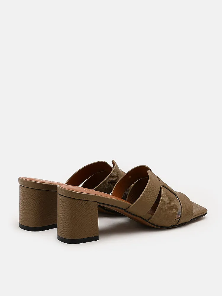 Elmira Cowhide Leather Heels