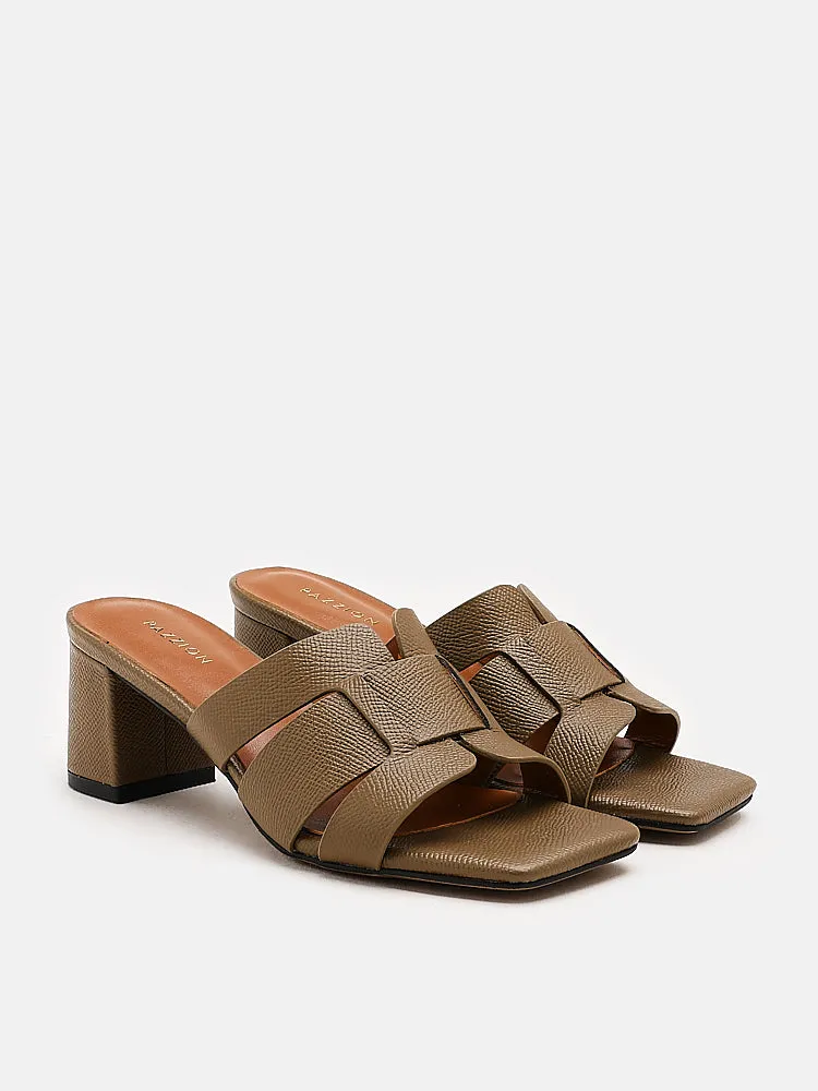 Elmira Cowhide Leather Heels