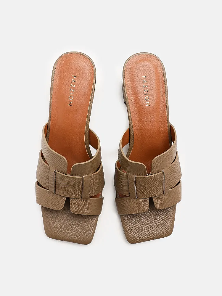 Elmira Cowhide Leather Heels