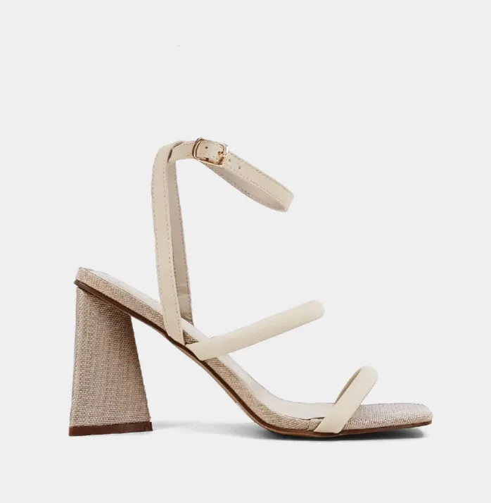 Evangeline Bone Woven Heels
