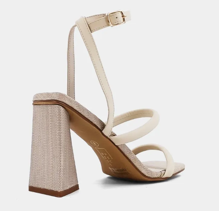 Evangeline Bone Woven Heels