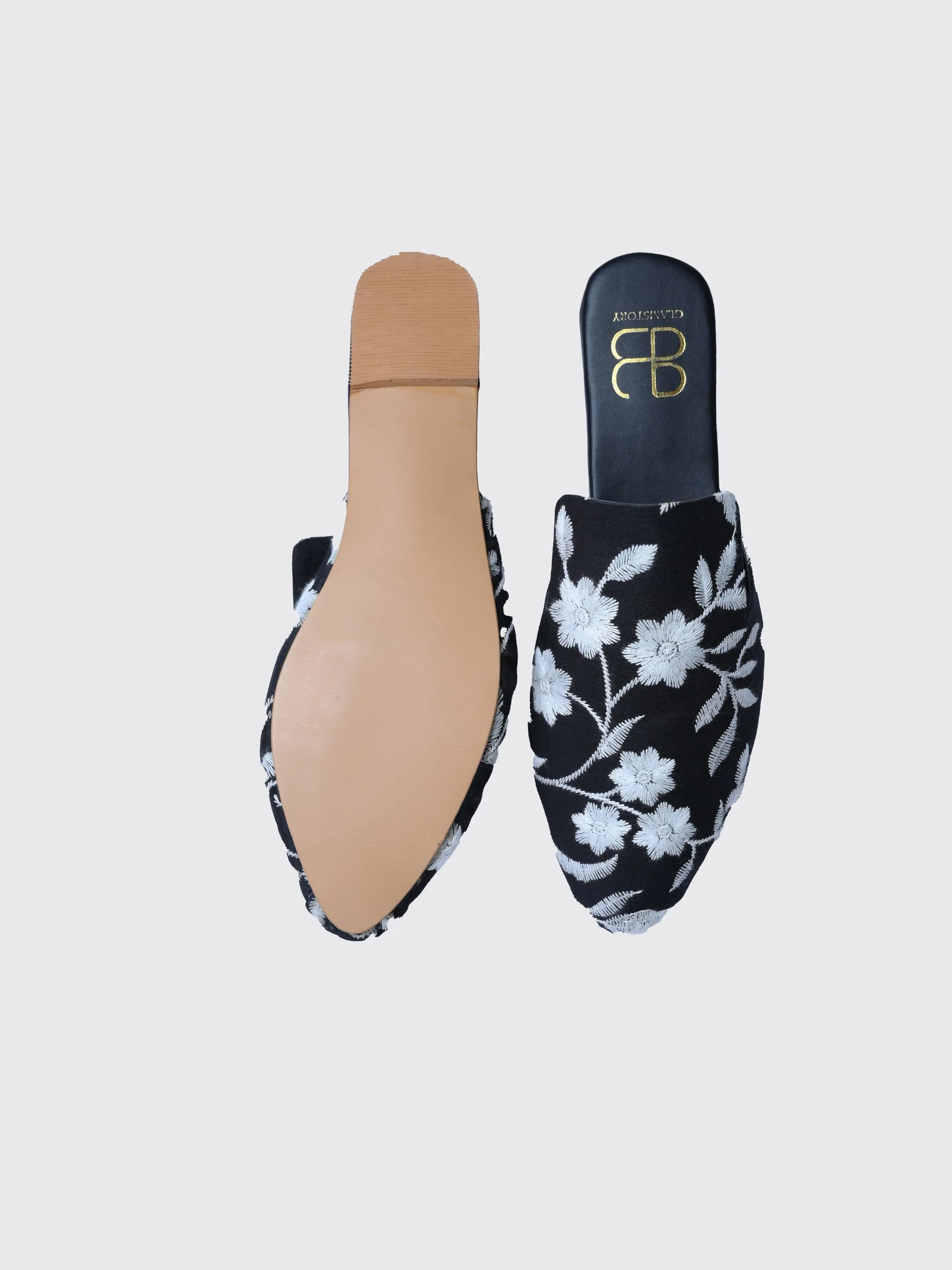 Firdaus Embroidered Flat Mules