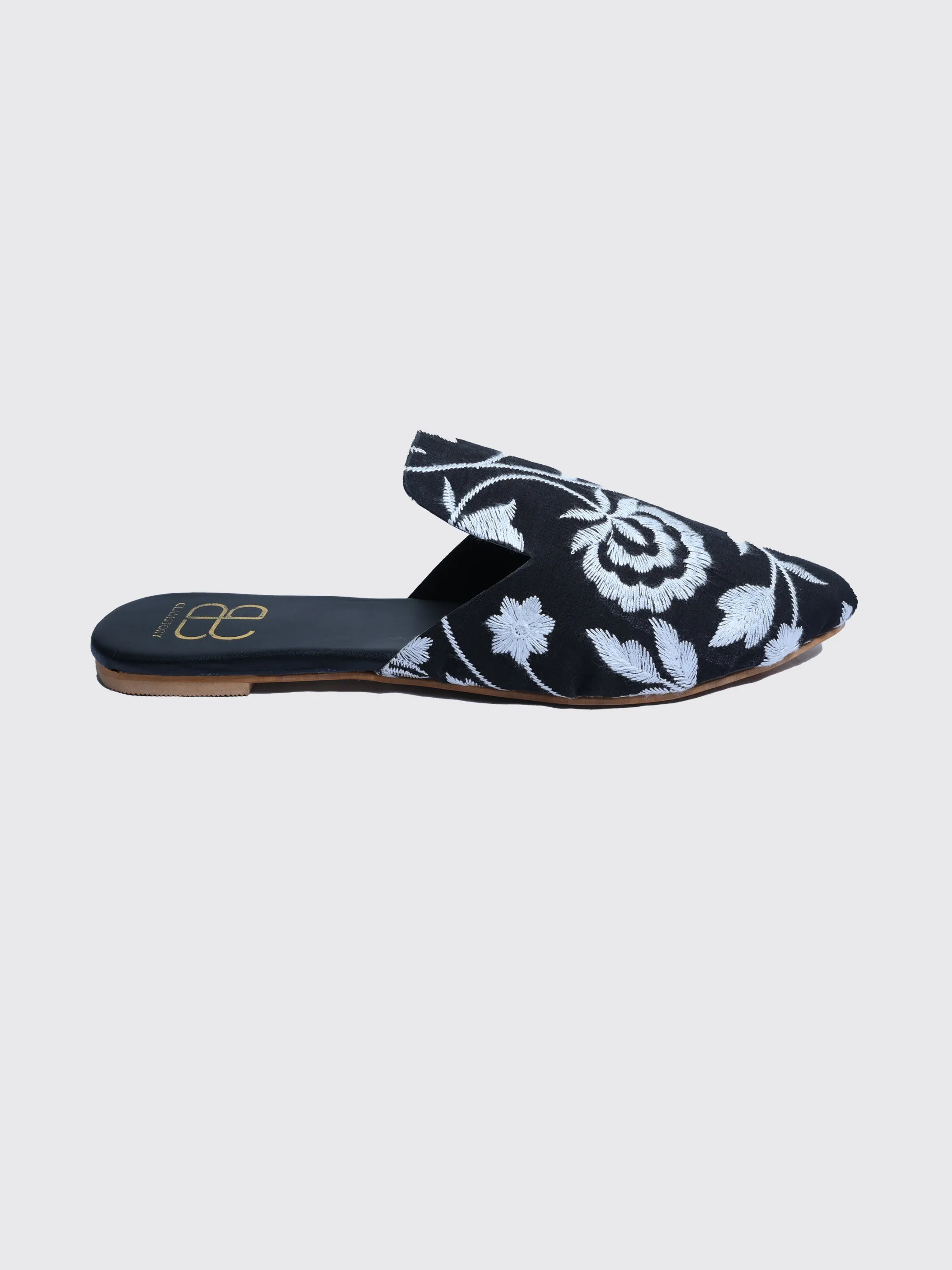 Firdaus Embroidered Flat Mules