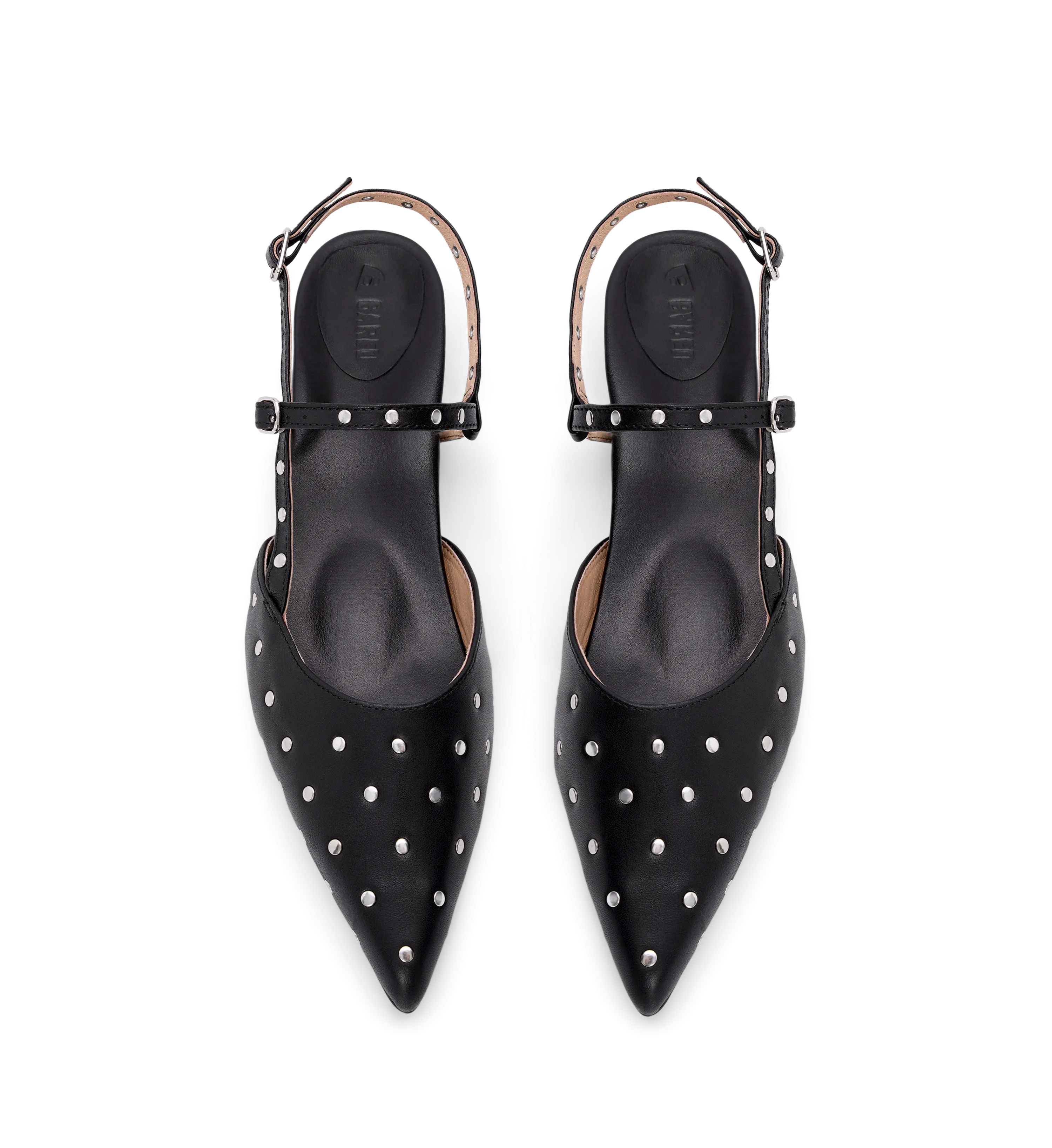Firecrown 2 Black Leather & Hardware Flats