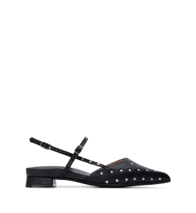 Firecrown 2 Black Leather & Hardware Flats