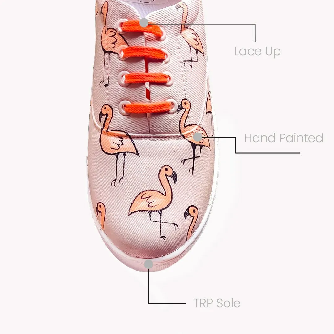 Flamingo in Nude Sneakers
