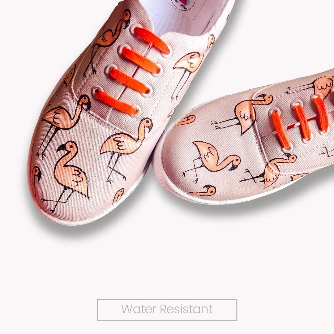 Flamingo in Nude Sneakers