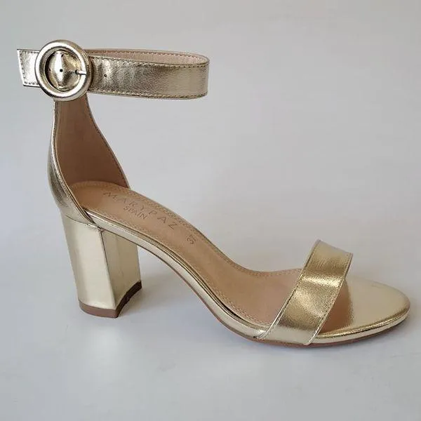 Funki Buys | Shoes | Women's Gold Block Heel Wedding Sandal