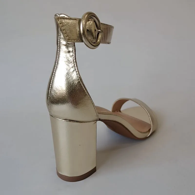 Funki Buys | Shoes | Women's Gold Block Heel Wedding Sandal