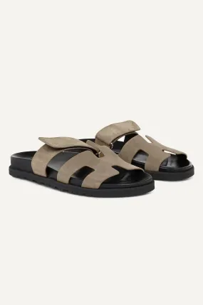 Harley Suede Slides in Beige
