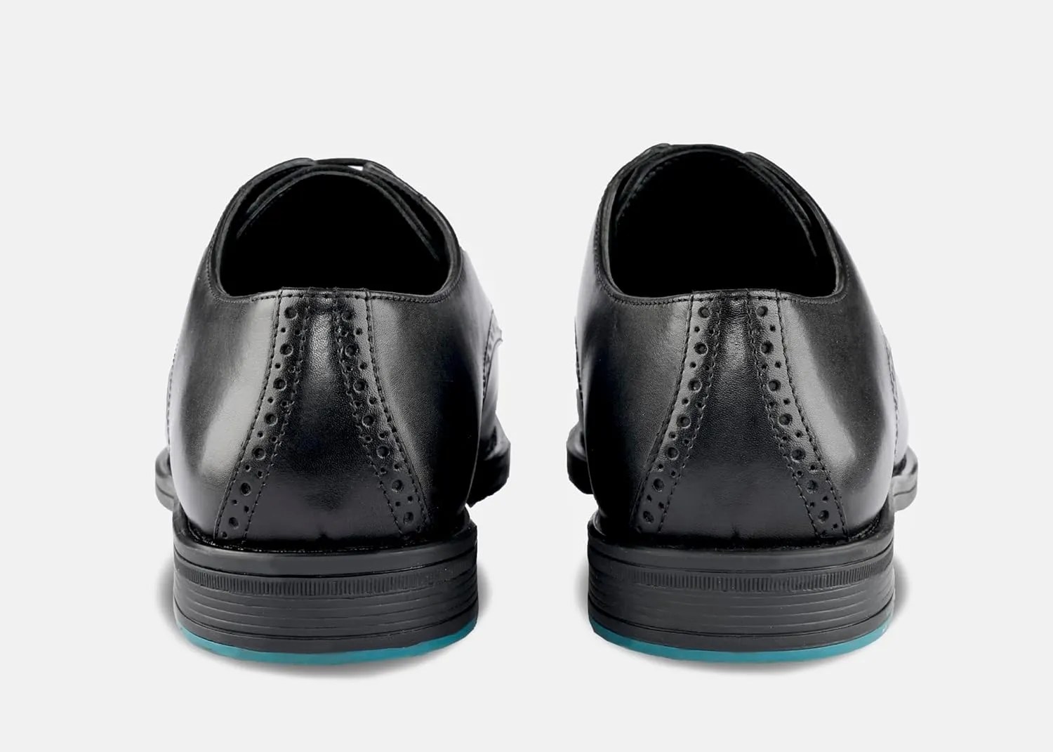 HEEL YOUR SOLE.Yago Derby Shoes, Premium Leather, Black, Breathable Foam Cushioning