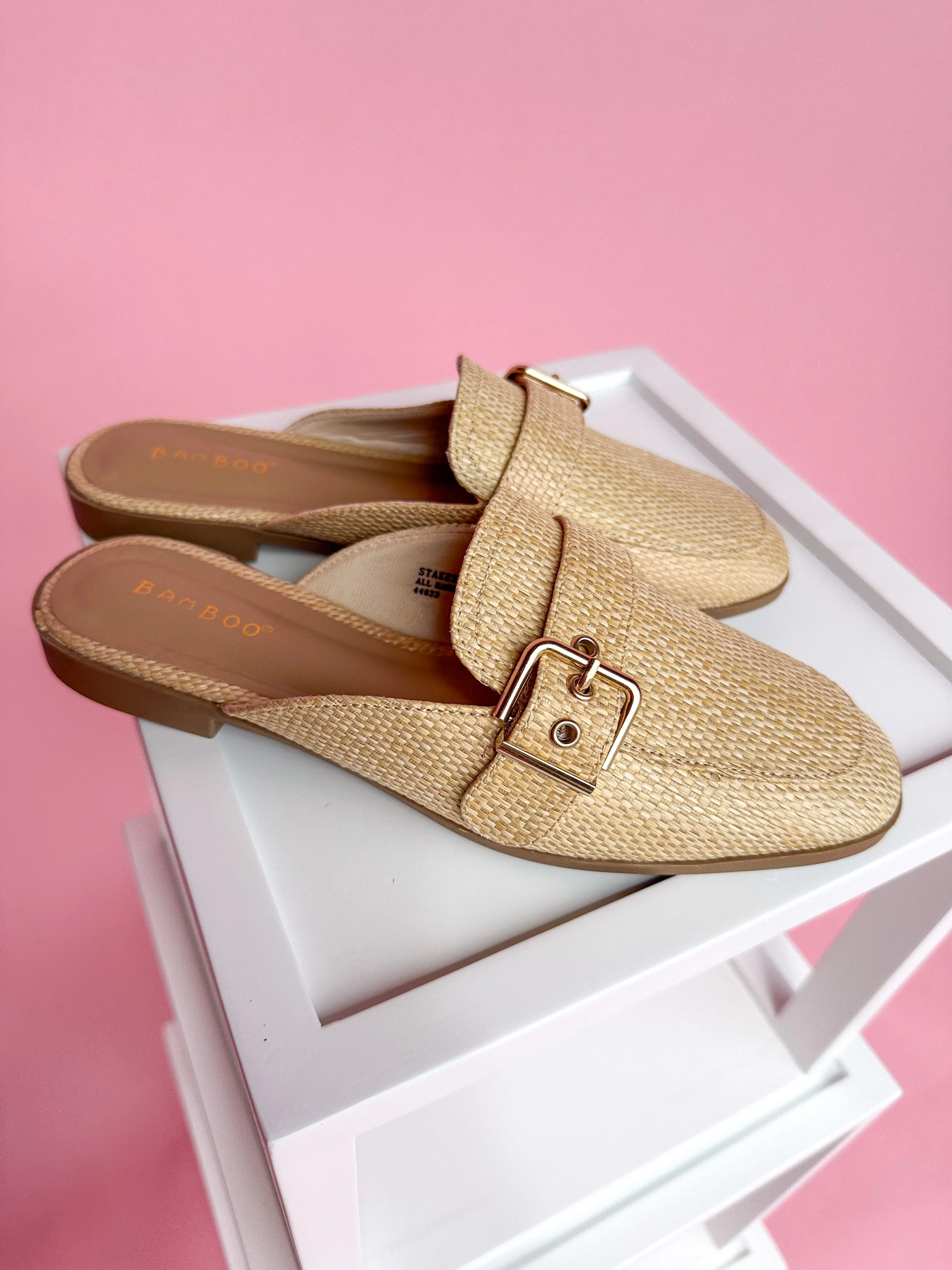 High Stakes Raffia Mules
