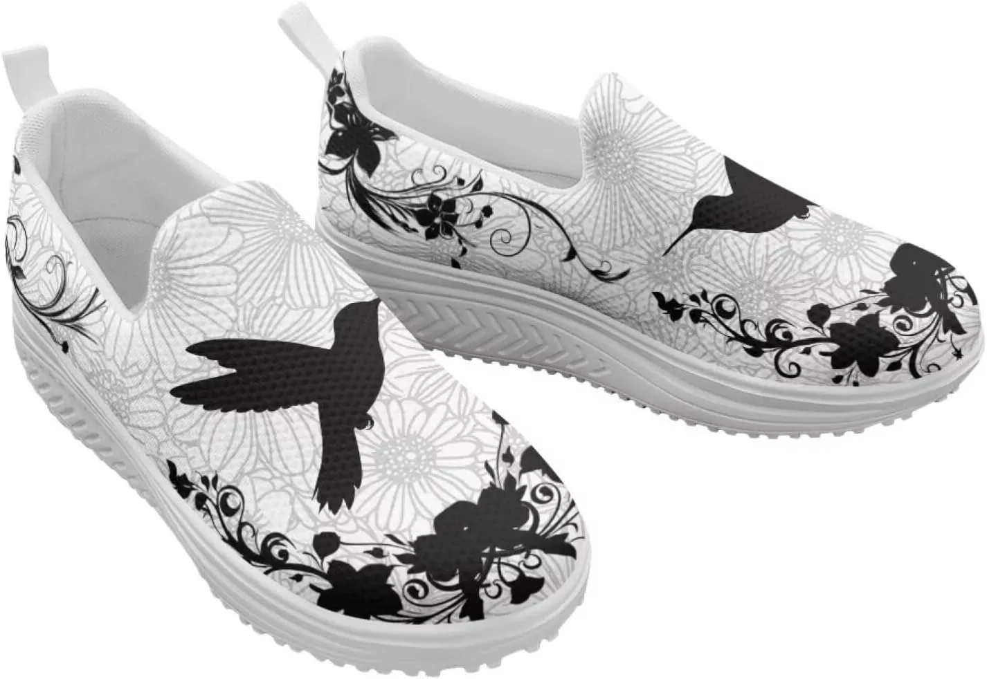 Howilath Slip on Sneakers Womens Platform Shoes Casual Sport Shoes Anti-Skid Running Sneakers with Thick Rocking Bottom