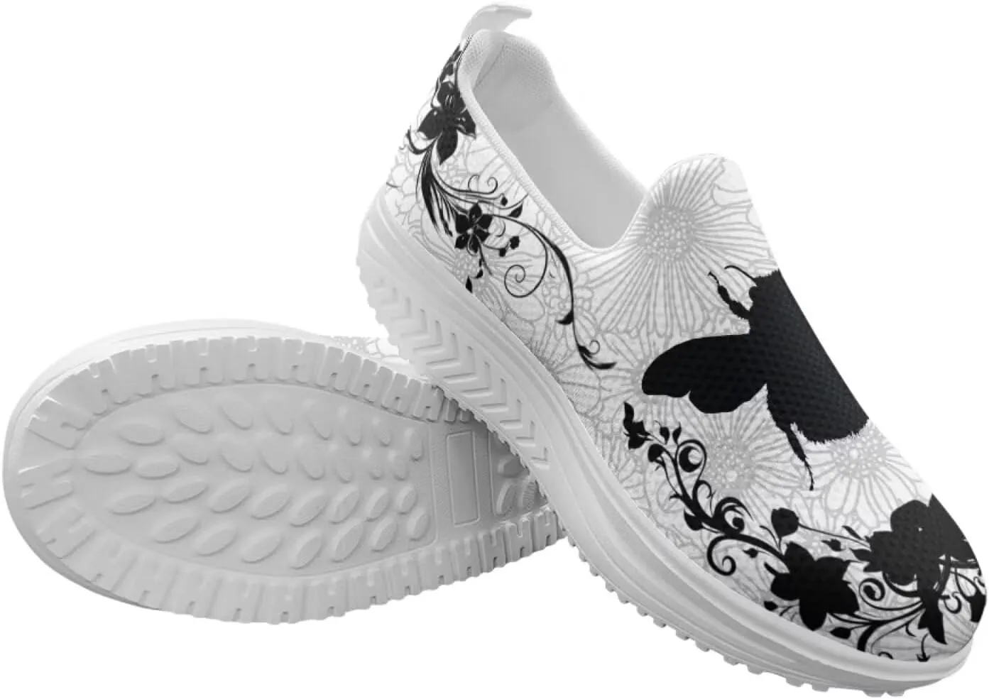 Howilath Slip on Sneakers Womens Platform Shoes Casual Sport Shoes Anti-Skid Running Sneakers with Thick Rocking Bottom