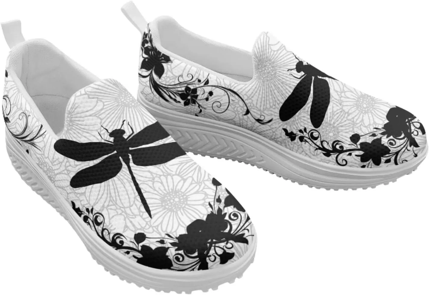 Howilath Slip on Sneakers Womens Platform Shoes Casual Sport Shoes Anti-Skid Running Sneakers with Thick Rocking Bottom