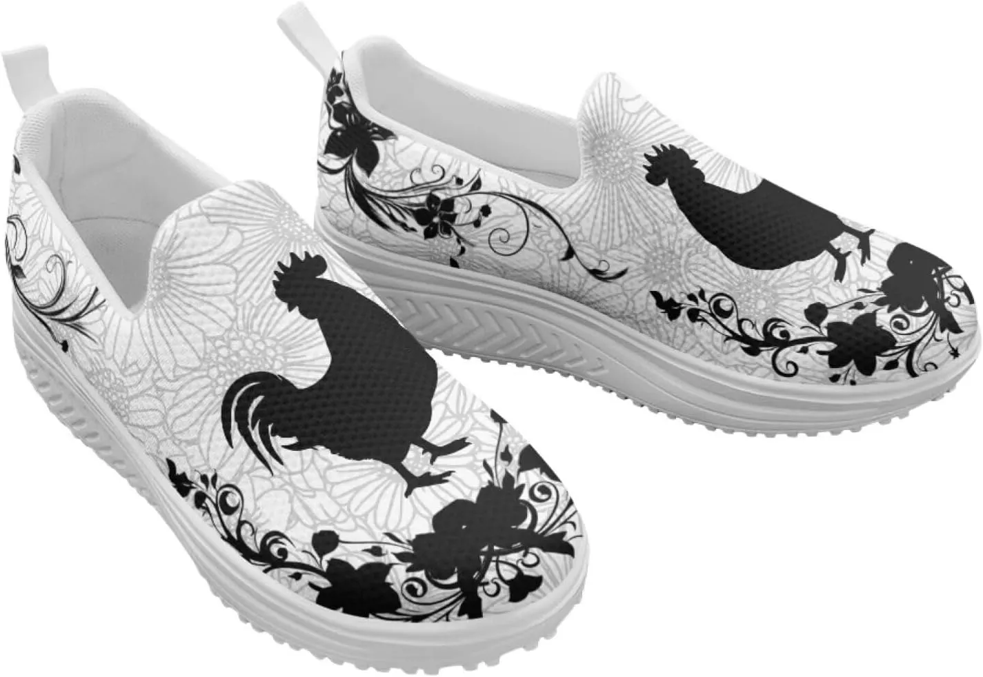 Howilath Slip on Sneakers Womens Platform Shoes Casual Sport Shoes Anti-Skid Running Sneakers with Thick Rocking Bottom