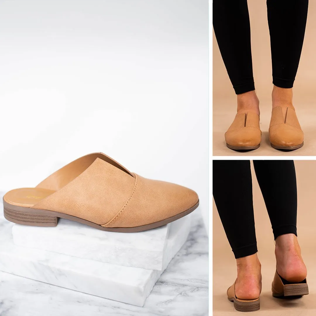 I Mean Business Camel Brown Flat Mules
