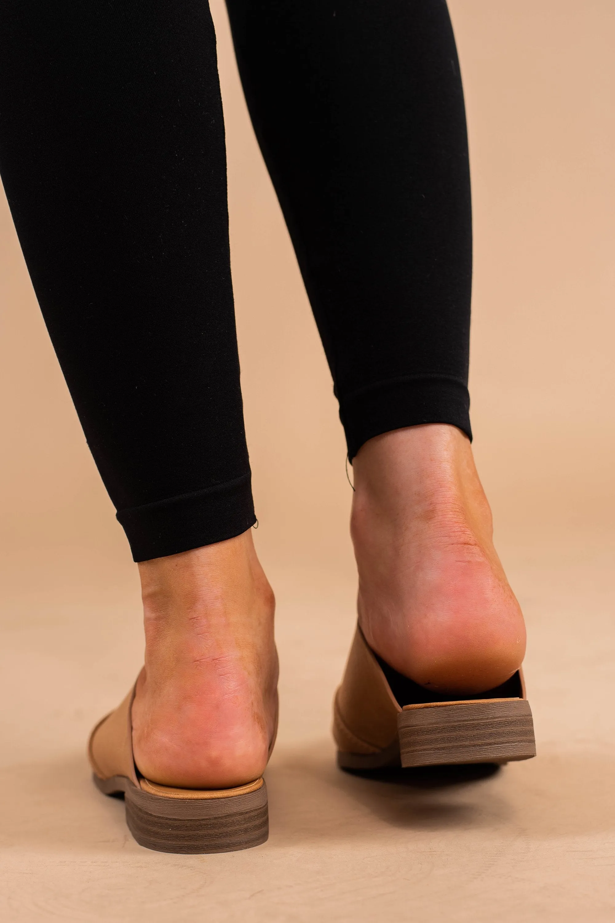 I Mean Business Camel Brown Flat Mules