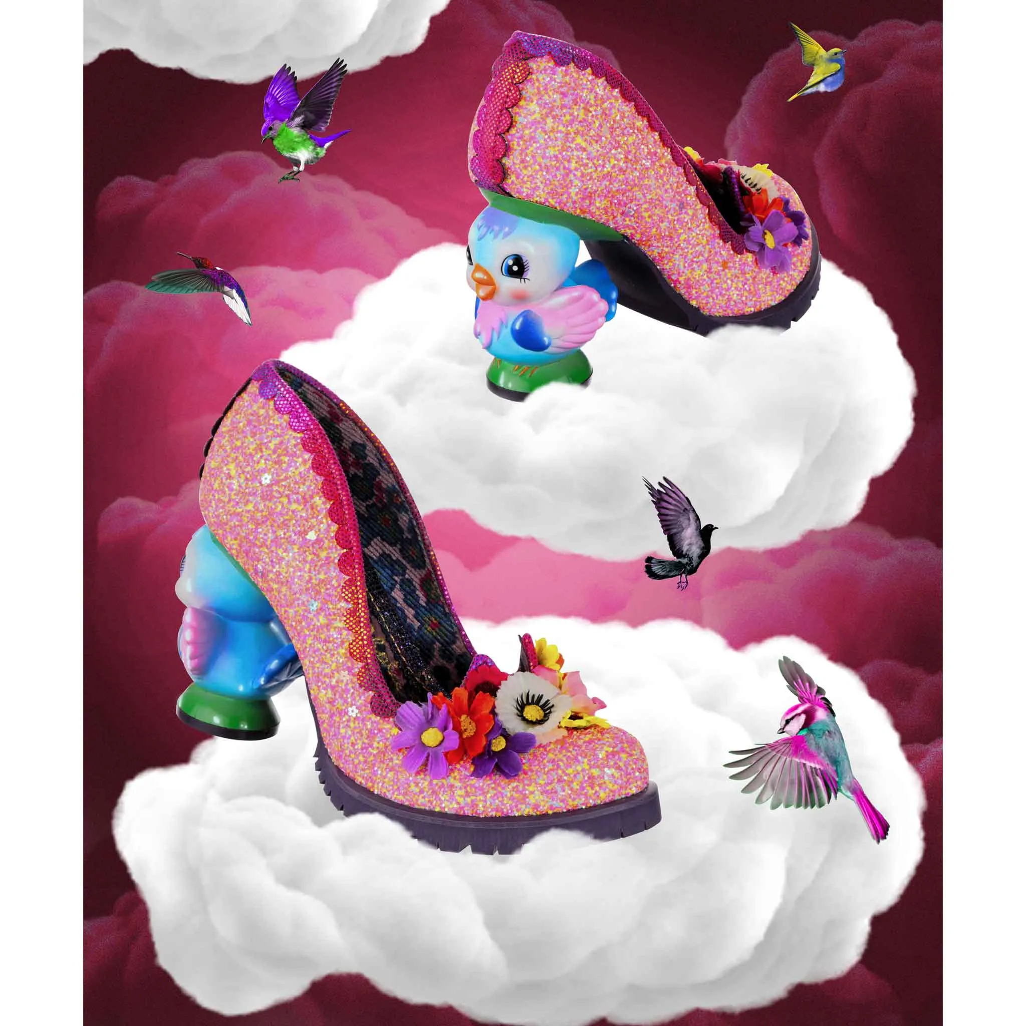 Irregular Choice Womens Flock Together High Heel - Pink