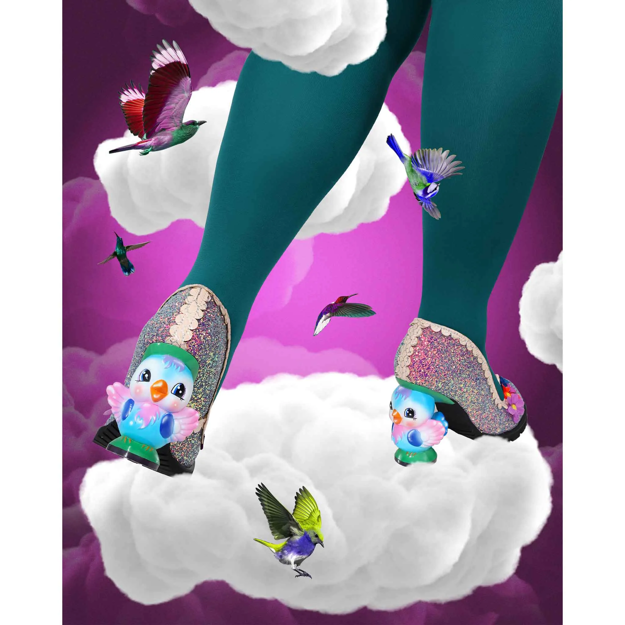 Irregular Choice Womens Flock Together High Heel - Purple