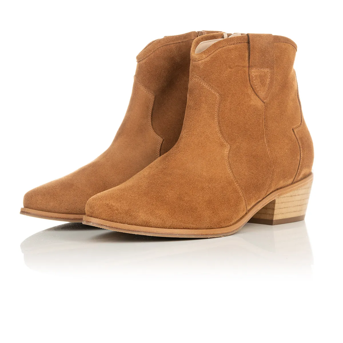 Jago Extra Wide Width Cowboy Boots - Tan Suede