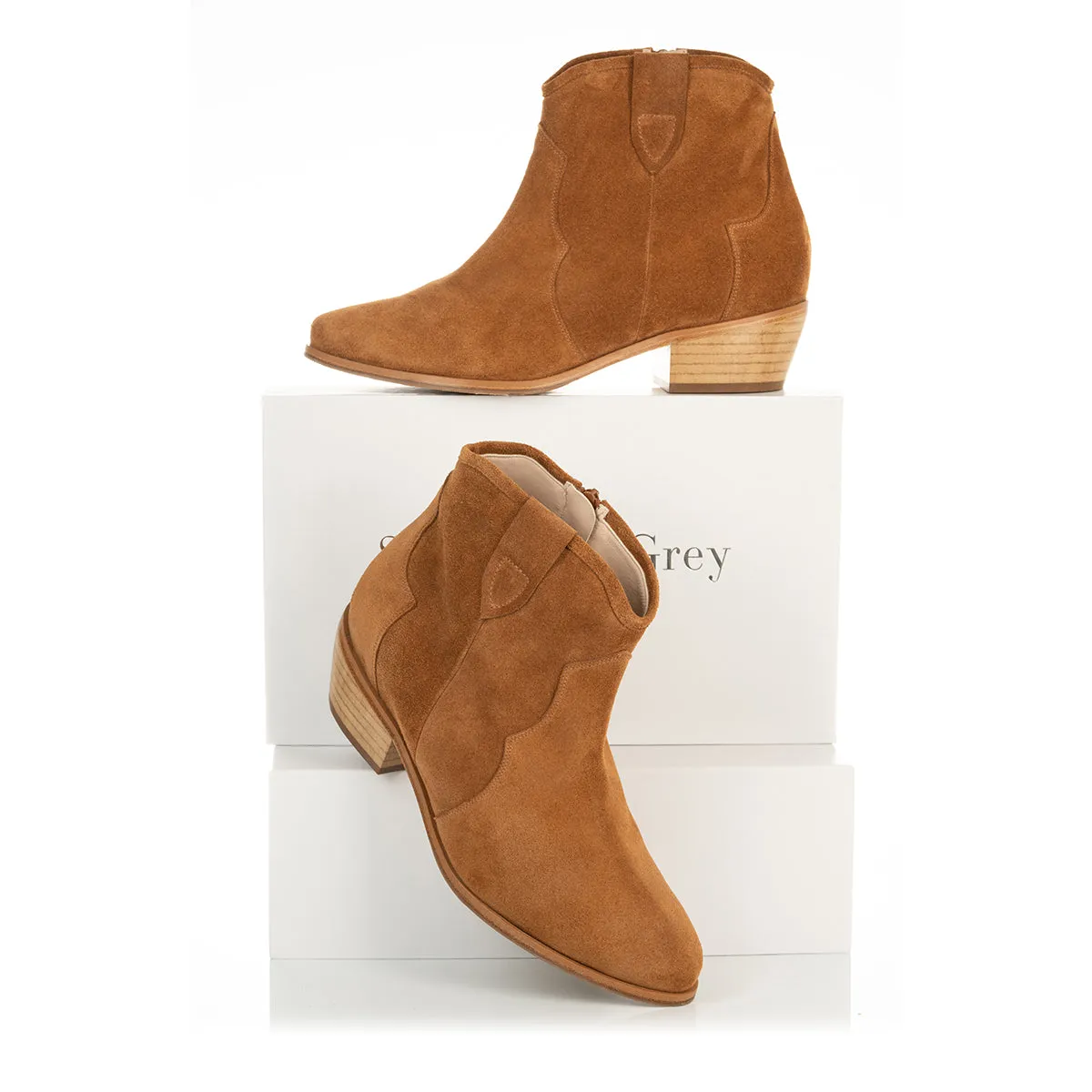 Jago Extra Wide Width Cowboy Boots - Tan Suede