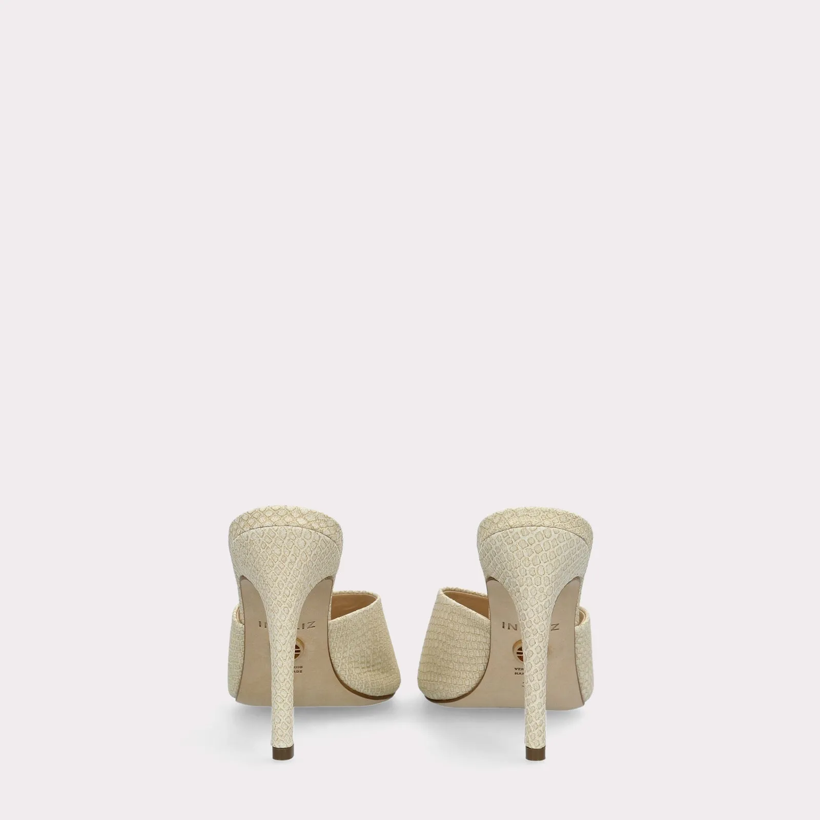 KALINA 05 OFF-WHITE LIZZARD EMBOSSED LEATHER MULES