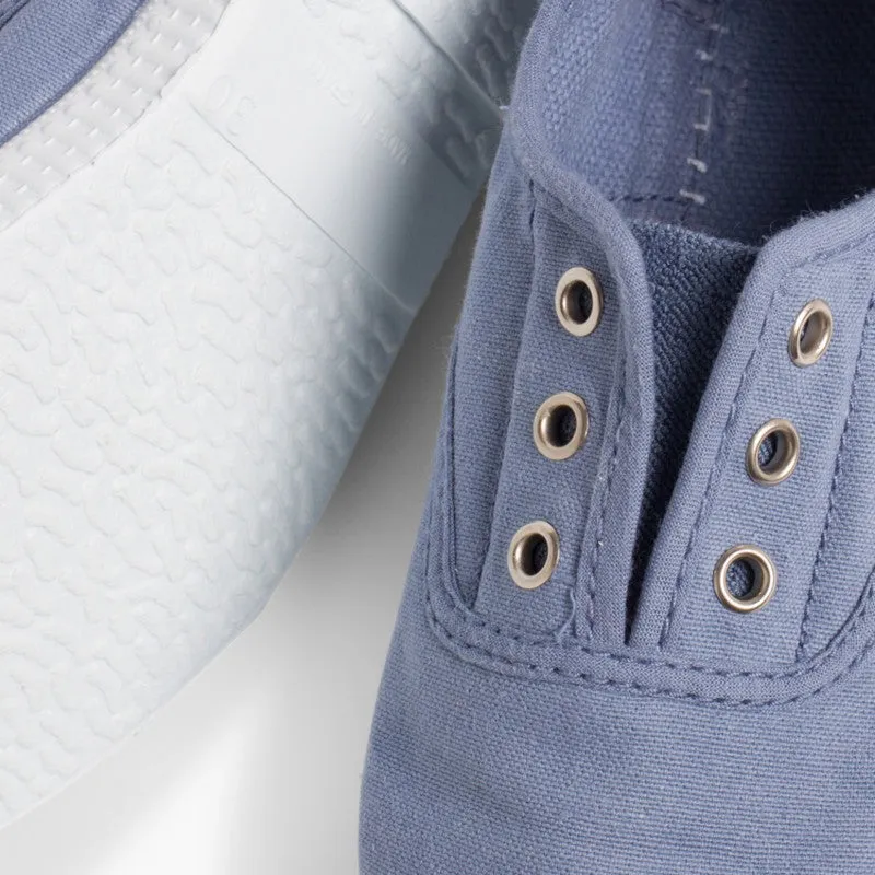 Laceless Rubber Toe Canvas Sneakers, Blue