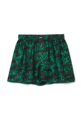 Le Weekend Silk Boxer Emerald Jaguar Woman