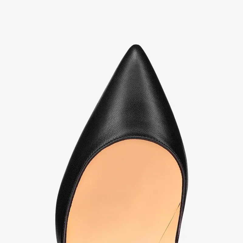 Luxurious Black Calf Leather Stiletto Pump