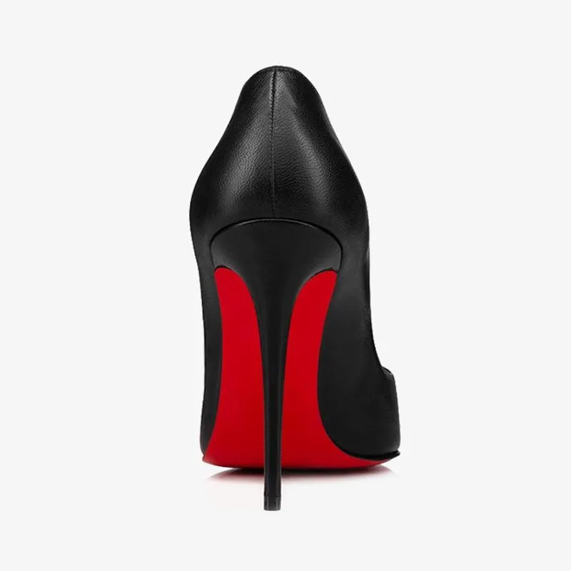 Luxurious Black Calf Leather Stiletto Pump