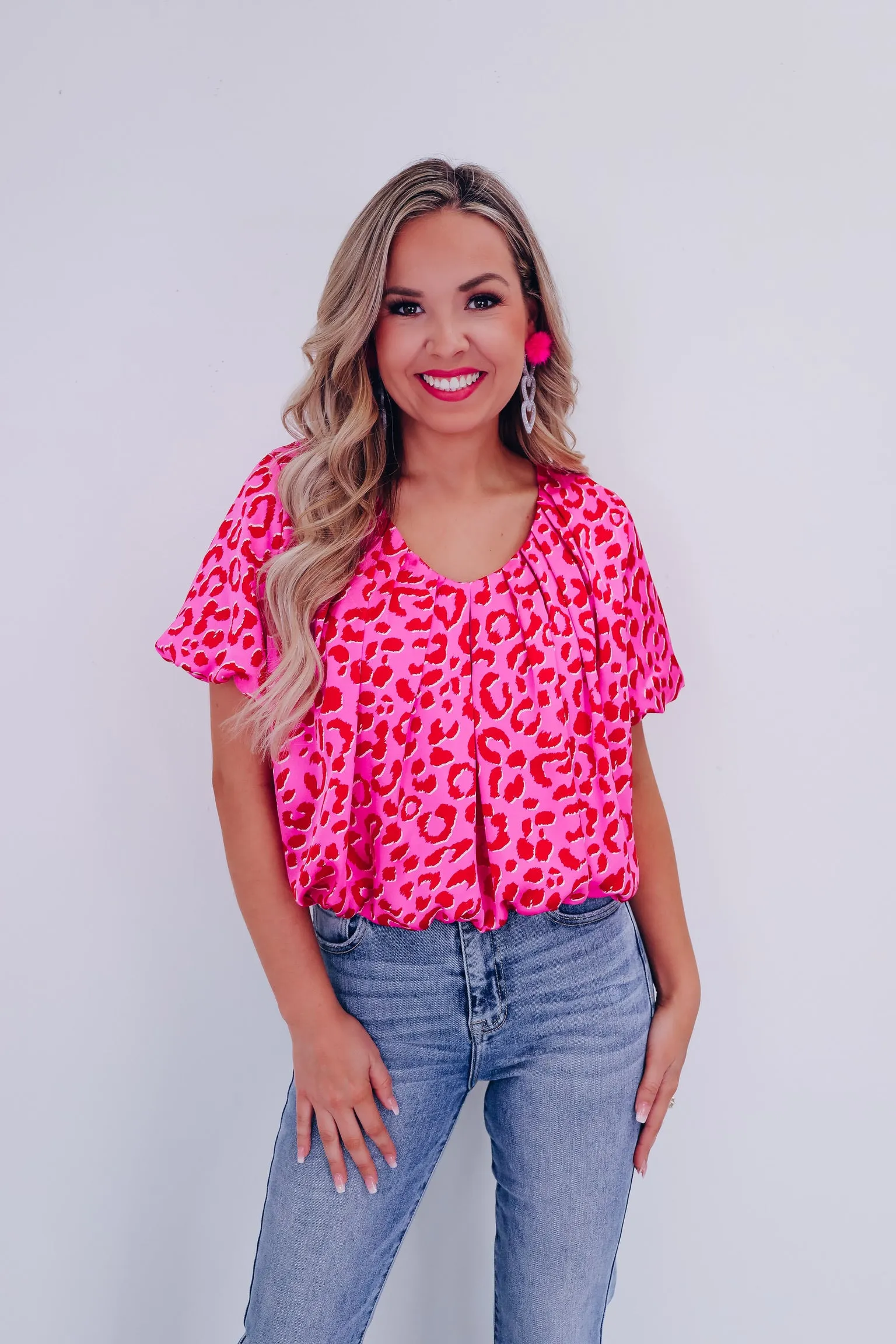 Luxurious Leopard Print Bubble Crop Top