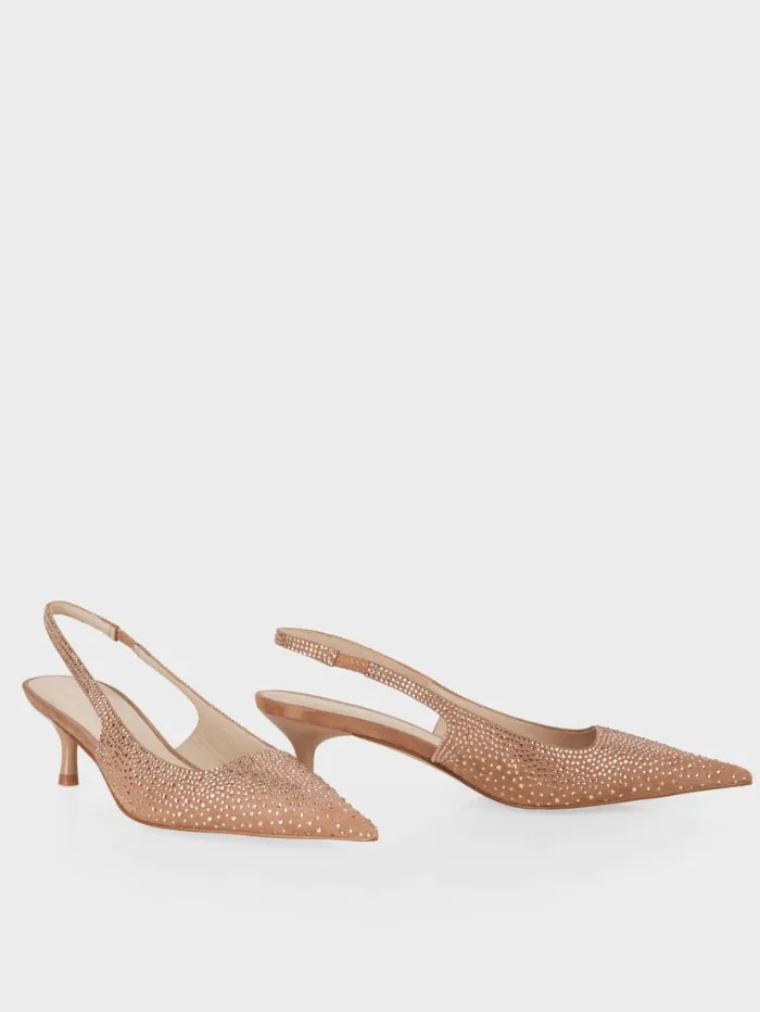 Marc Cain Soft Rose Slingback Pumps With Crystals WB SD.06 L22 COL 203