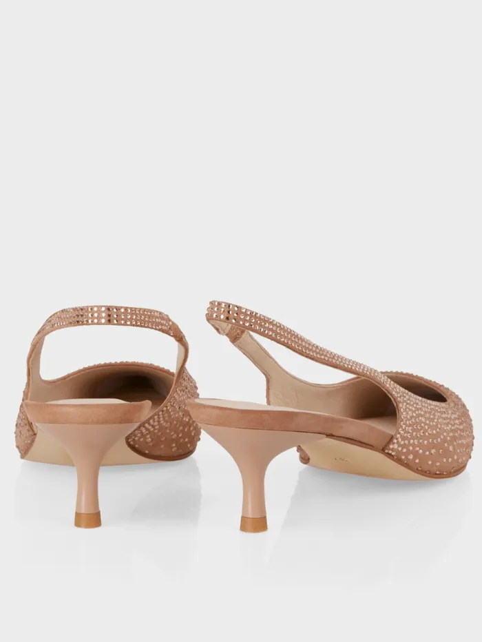 Marc Cain Soft Rose Slingback Pumps With Crystals WB SD.06 L22 COL 203